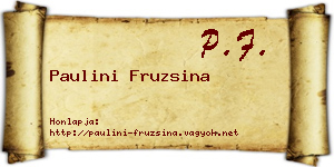 Paulini Fruzsina névjegykártya